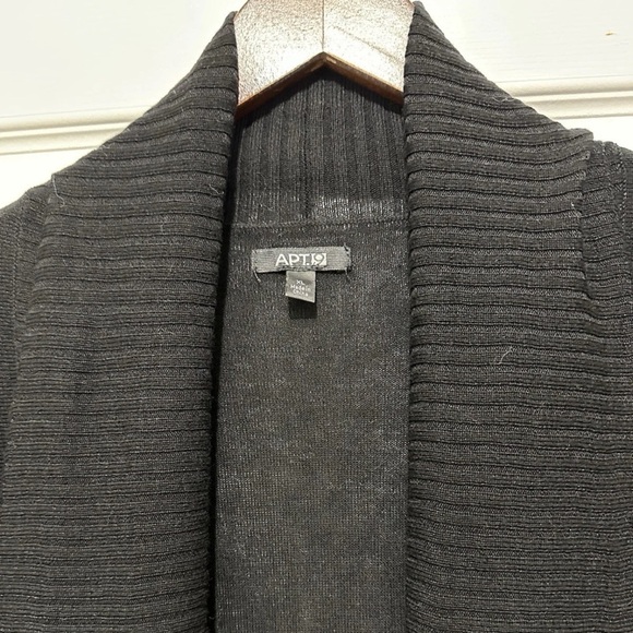 APT 9 Black Knit Oversized Cardigan Cape Coverup R $48 - Picture 3 of 8